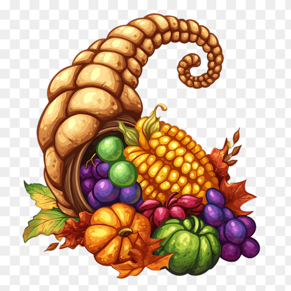 Thanksgiving Cornucopia Illustration Clipart