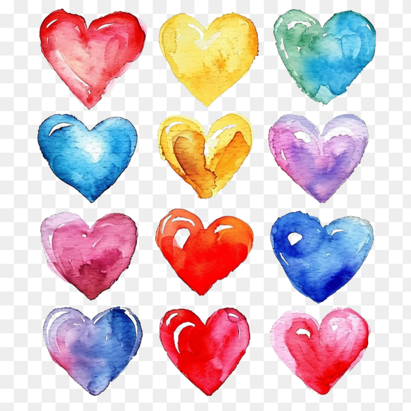 watercolor hearts clipart