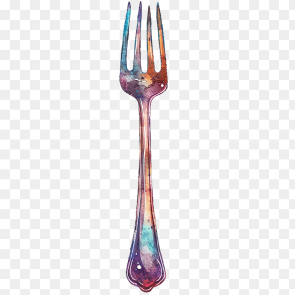 watercolor fork clipart