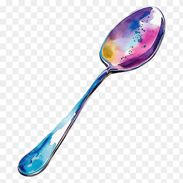 Watercolor Silver Spoon Clipart