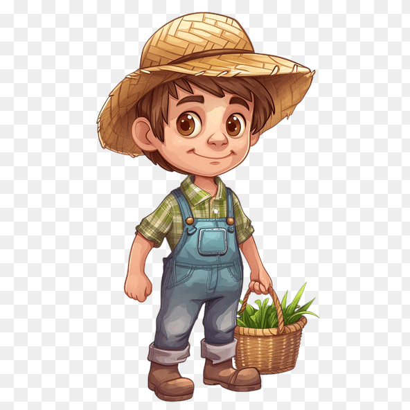 Cute Little Farmer Boy Clipart
