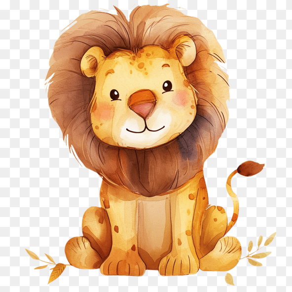 Cute Watercolor Lion Clipart