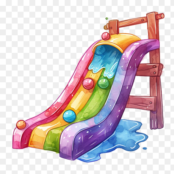 Rainbow playground slide clipart