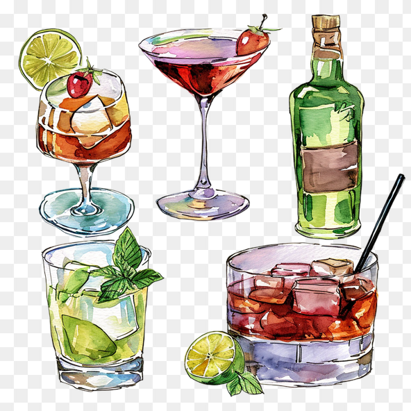 Alcohol cocktails clipart