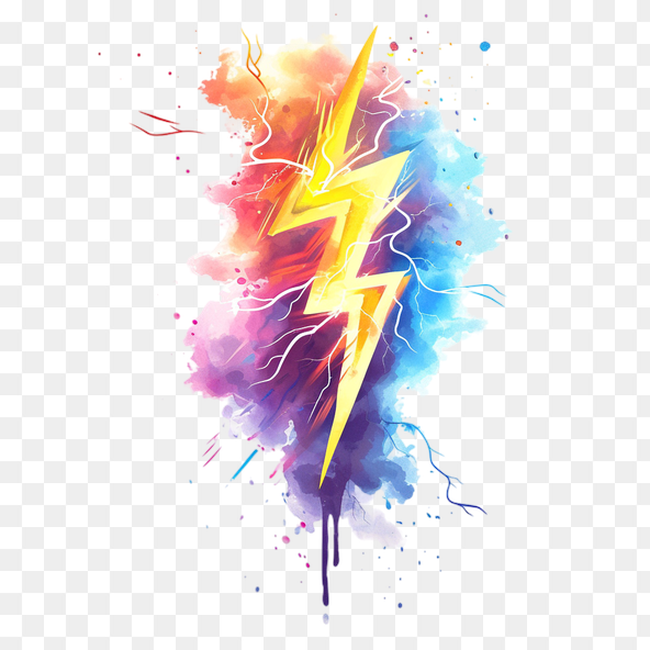 watercolor lightning bolt clipart