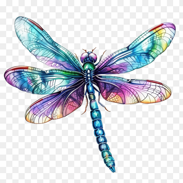 Watercolor Dragonfly Illustration Clipart