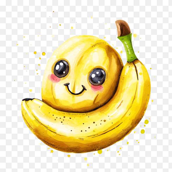 Cute Banana Watercolor Clipart