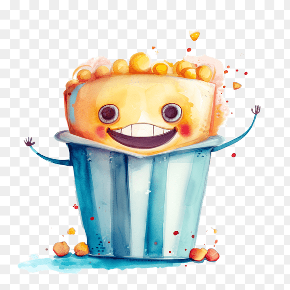 Cartoon Popcorn Box Clipart