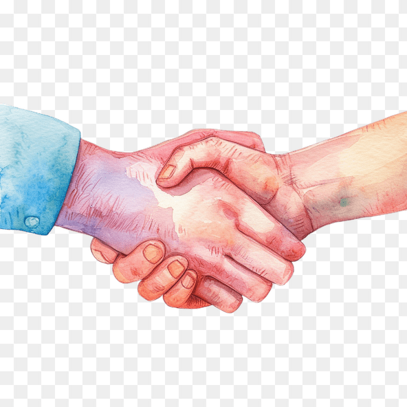 Handshake Watercolor Clipart