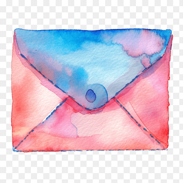 Pink Watercolor Envelope Clipart