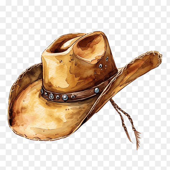 Vintage Watercolor Cowboy Hat Clipart