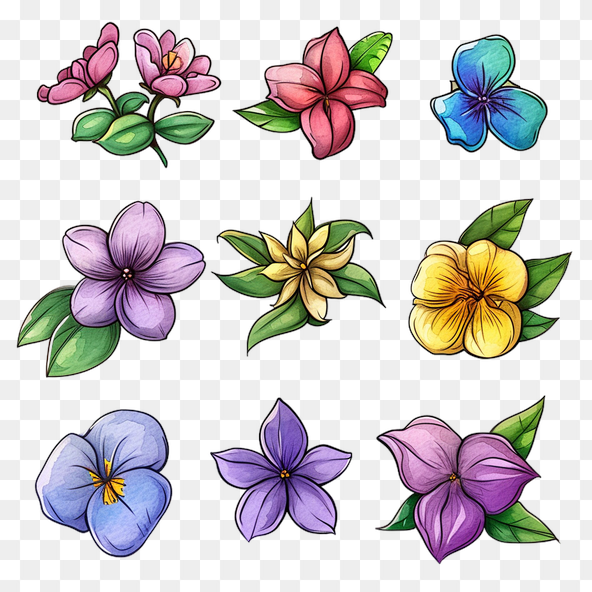 Colorful may flowers clipart