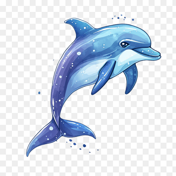 smiling dolphin clipart