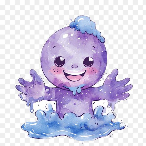 purple alien wash clipart