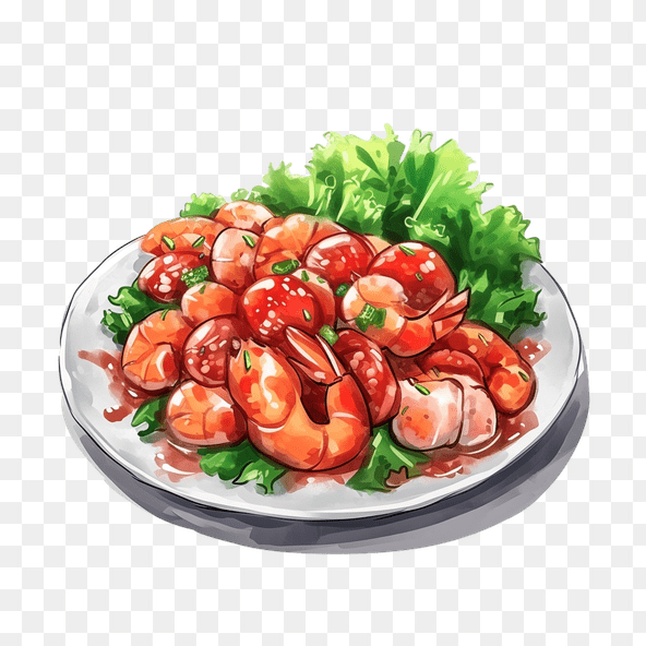 shrimp salad clipart
