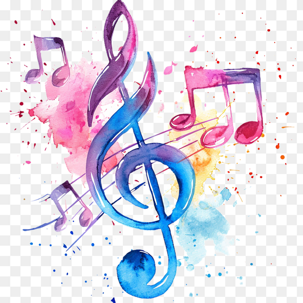 Watercolor Music Note Clipart