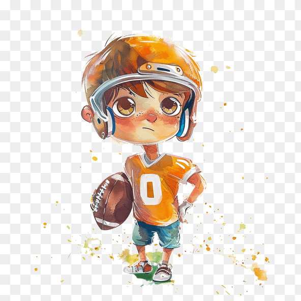 Cute Football Player Boy Clipart