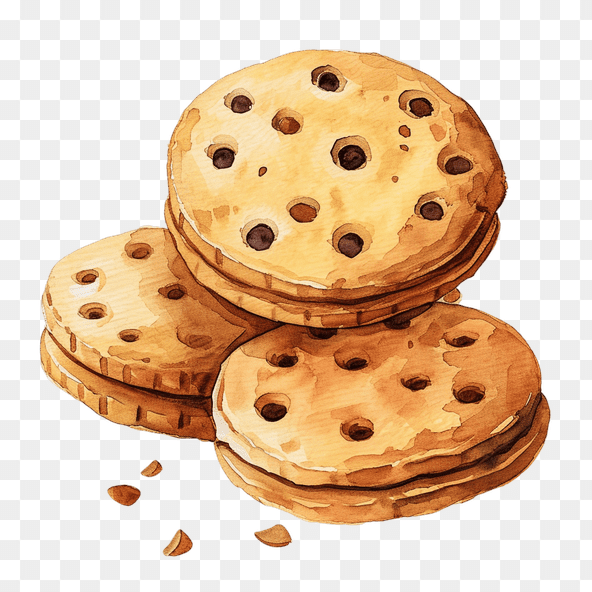 Chocolate Chip Cookie Sandwich Clipart