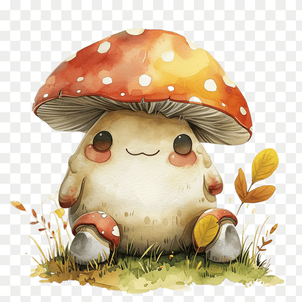 kawaii mushroom clipart