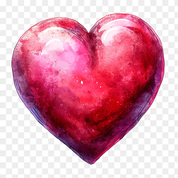 Watercolor Red Heart Clipart