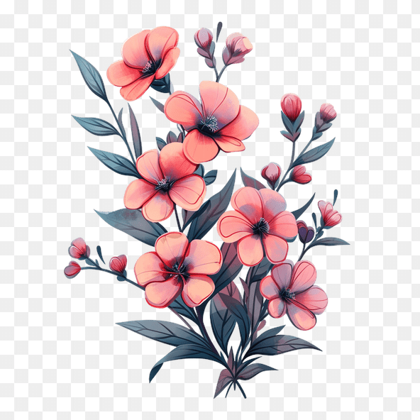 pink flowers clipart