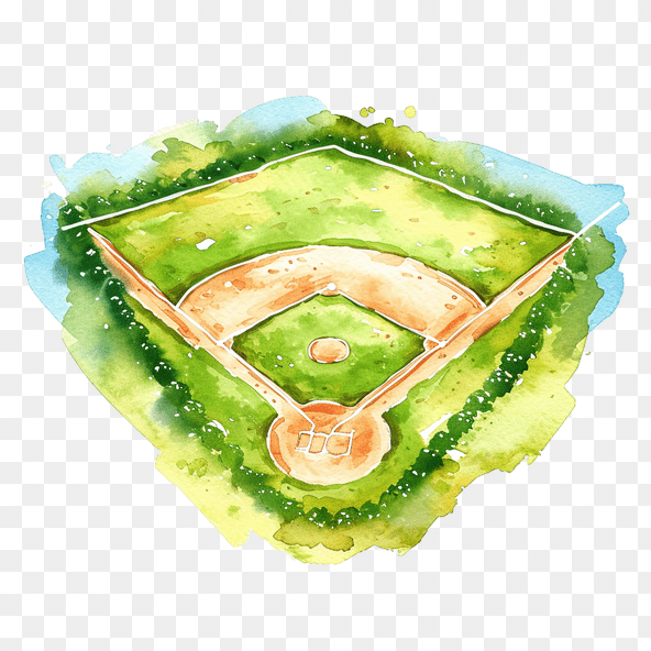 Baseball Field Watercolor Clipart