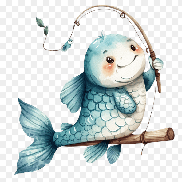 Cute Fish Watercolor Clipart