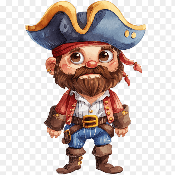 bearded pirate clipart