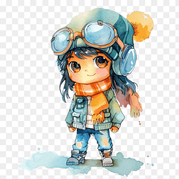cute anime girl clipart