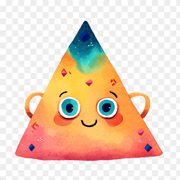 Cute Triangle Cartoon Clipart