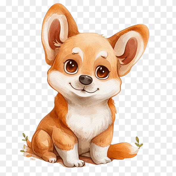 Cute Watercolor Puppy Clipart