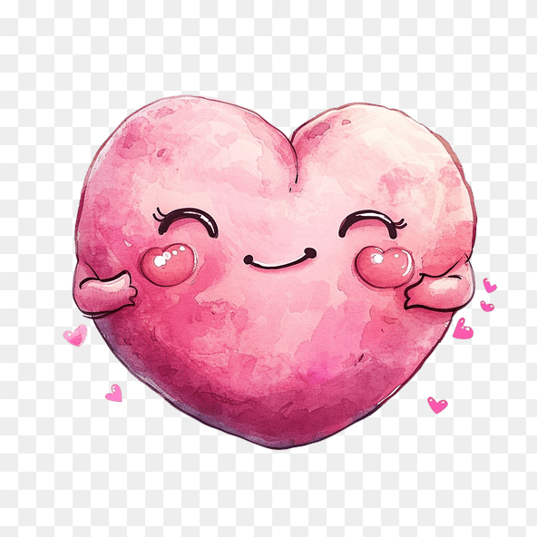 Cute Pink Watercolor Heart Clipart