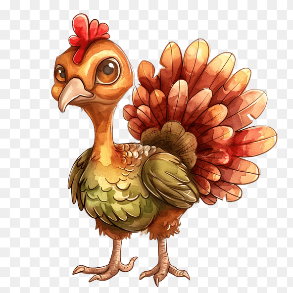 Cute Turkey Cartoon Clipart