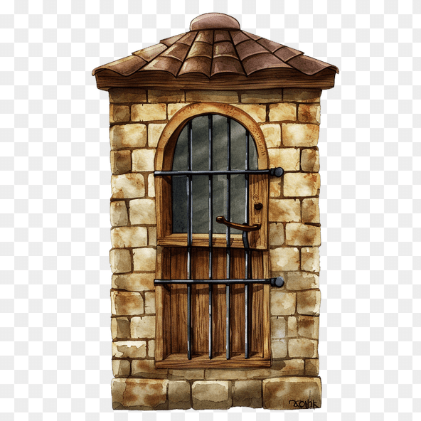 Stone Building Small Door Clipart