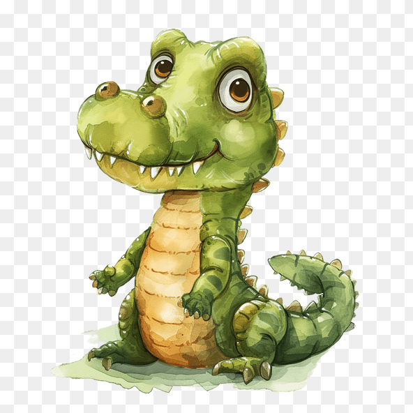 Cute Cartoon Crocodile Clipart
