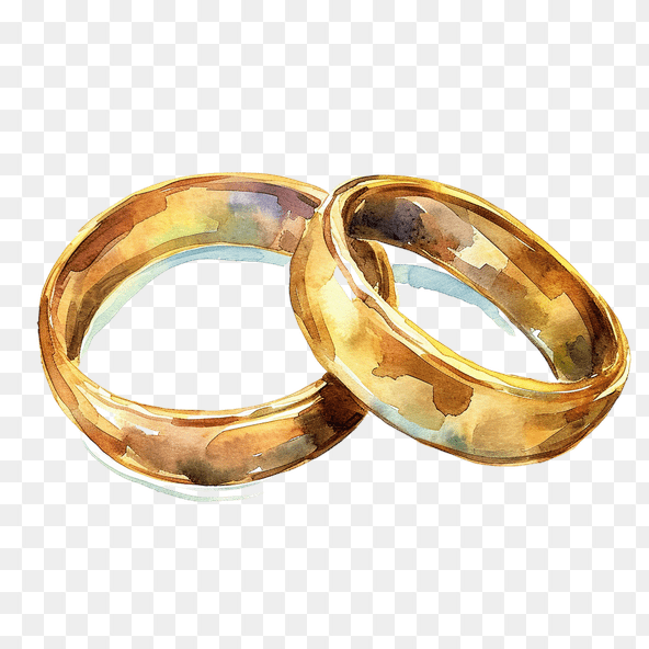 golden wedding rings clipart