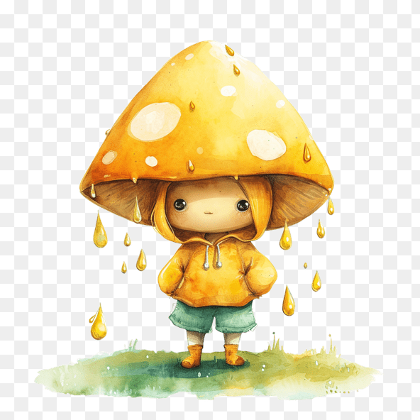 Cute Mushroom Girl Illustration