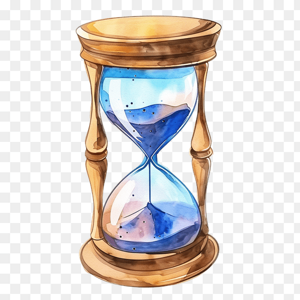 Vintage Watercolor Hourglass Clipart