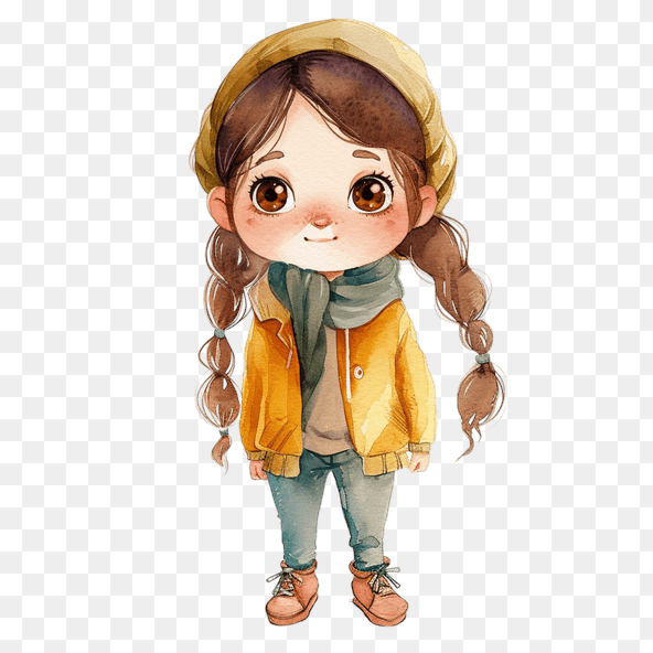 cute cartoon girl clipart
