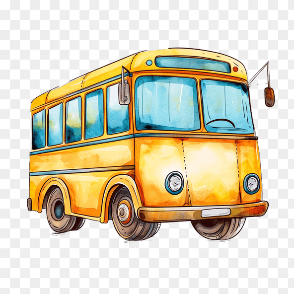 yellow bus clipart