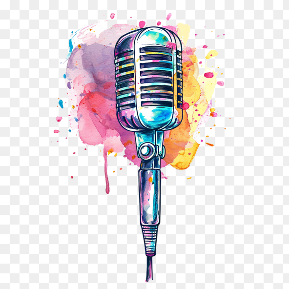 watercolor microphone clipart
