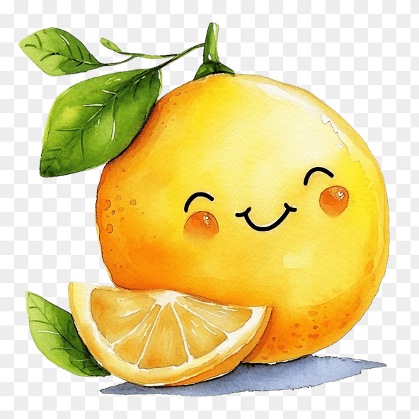 cute lemon cartoon clipart