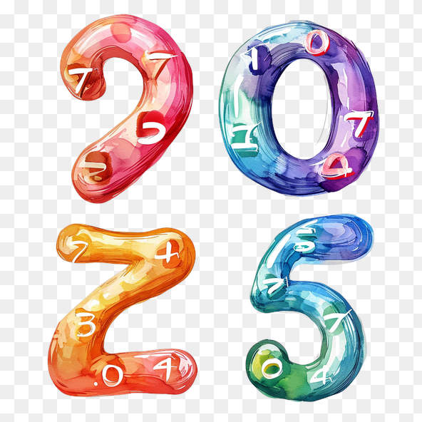 watercolor numbers clipart