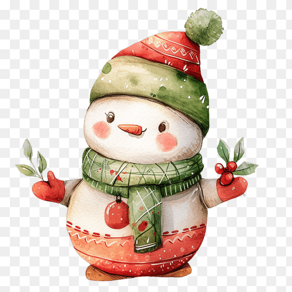 vintage christmas snowman clipart