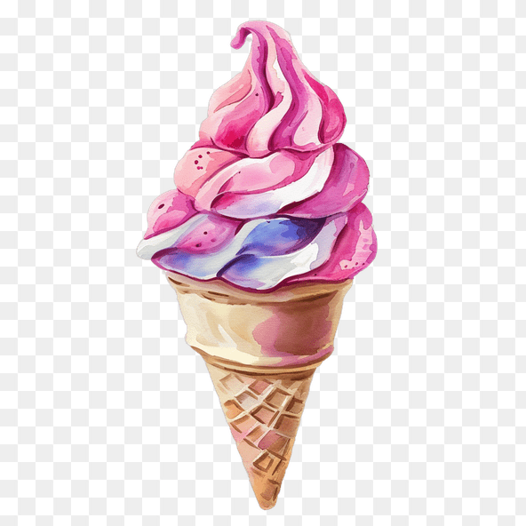 pink ice cream cone clipart