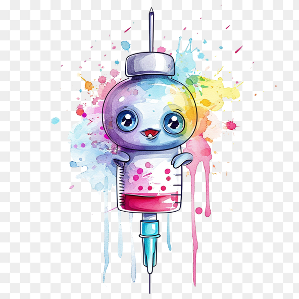Cute Syringe Cartoon Clipart