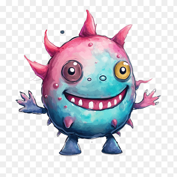 Cute colorful cartoon monster