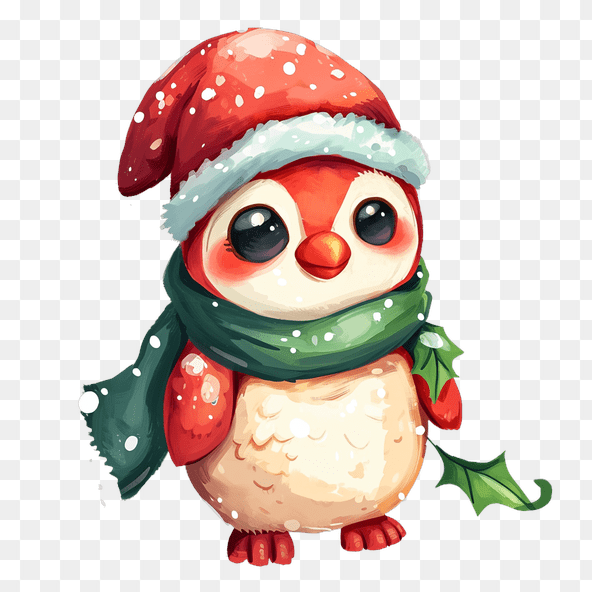 Christmas Penguin Illustration clipart