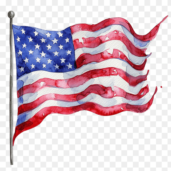 USA watercolor flag clipart