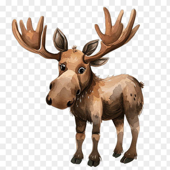 cute cartoon baby moose clipart